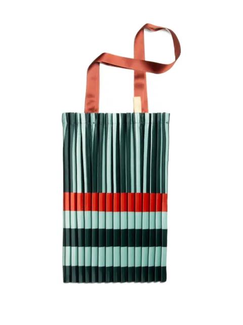 Smeralda pleated striped tote bag by MULTITUDES BAGS