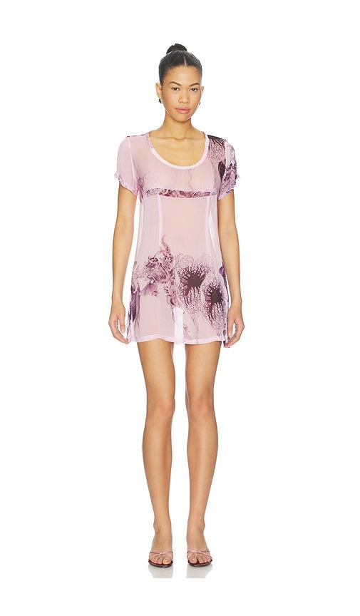 Muma World Pink Amazonia Organza Mini Dress in Pink by MUMA WORLD