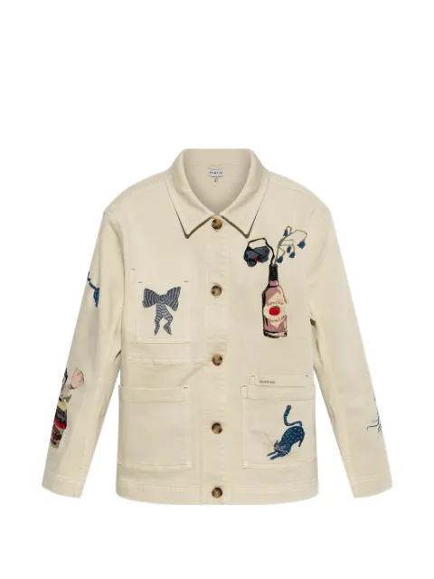 Braulia embroidered patch-pocket denim jacket by MUNTHE