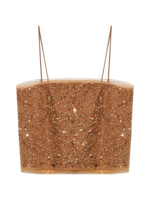 Nannali sequin-embellished bead-embellished top by MUNTHE