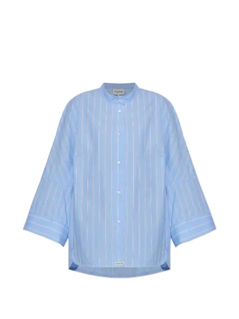 Neela vertical-stripe band-collar shirt by MUNTHE