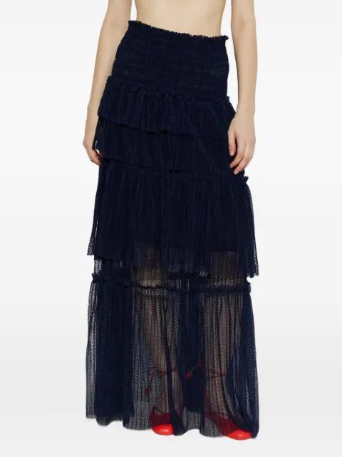 Nessarose tiered ruffled maxi skirt by MUNTHE