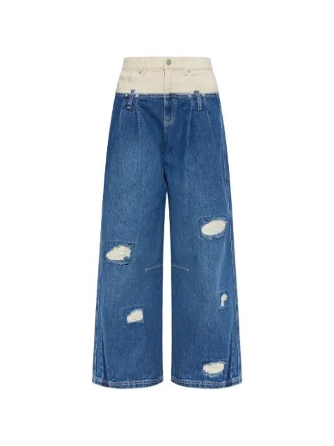Nezza distressed layered-waist jeans by MUNTHE