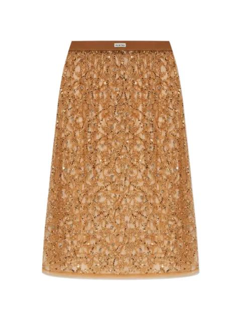 Ninia sequin-embellished beaded midi skirt by MUNTHE