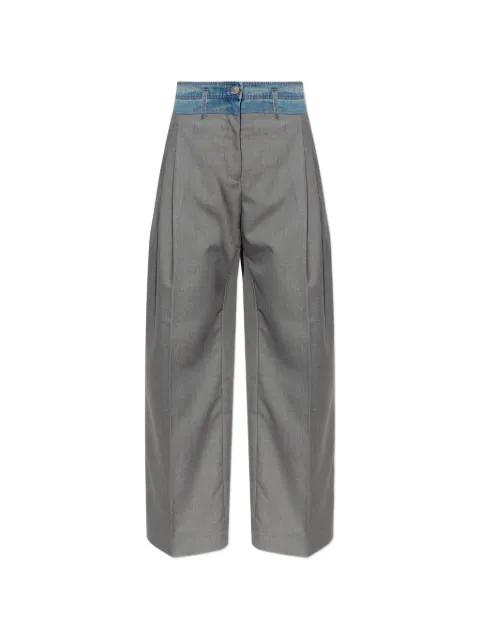 Normay denim-waistband pleated trousers by MUNTHE