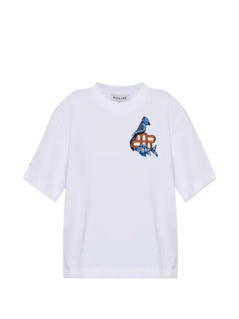 Nuri embroidered-detail cotton T-shirt by MUNTHE