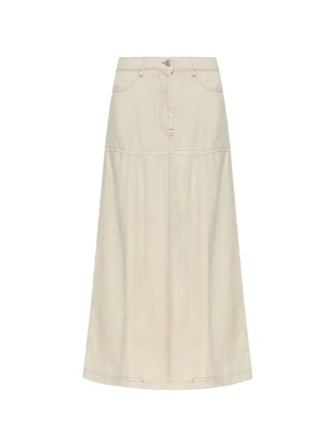 Tuxya contrast-stitch panelled maxi skirt by MUNTHE