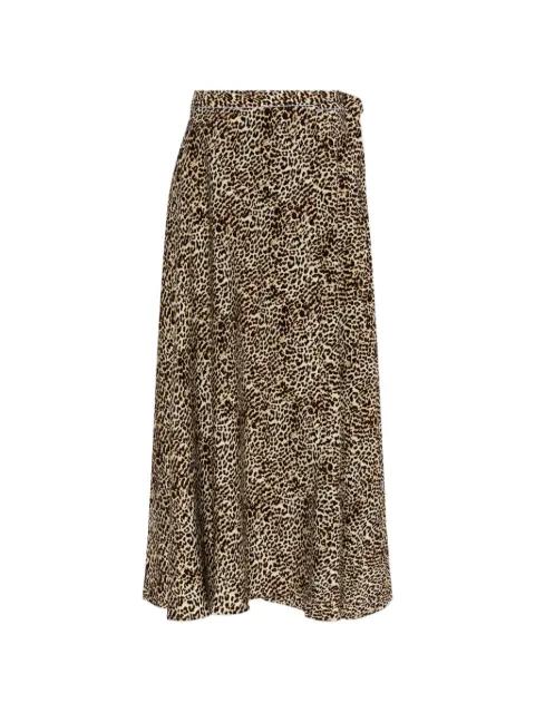 Ubba leopard-print wrap-design maxi skirt by MUNTHE