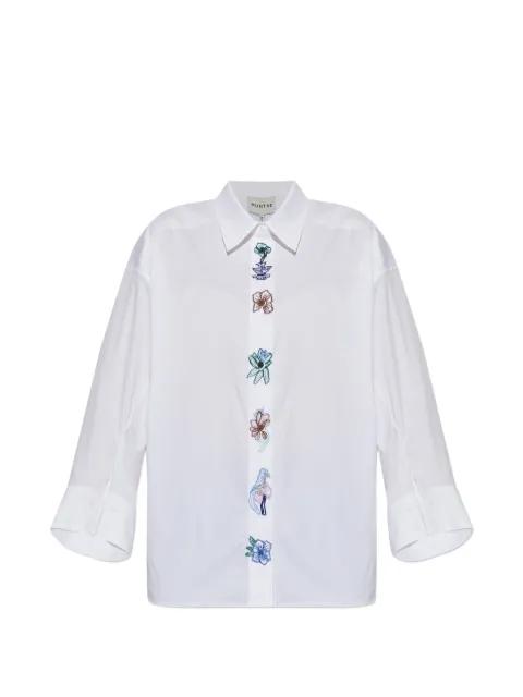 floral-embroidered oversized shirt by MUNTHE