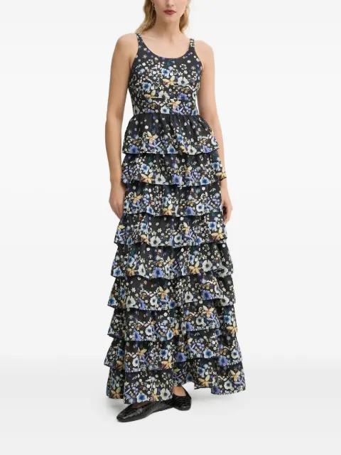 floral-pattern tiered maxi dress by MUNTHE