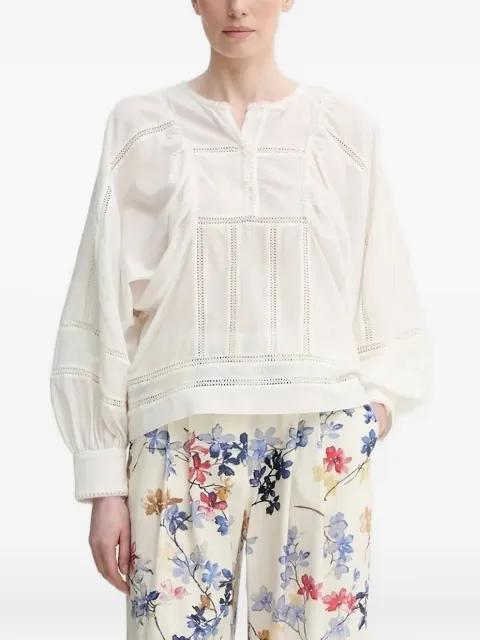 lace-insert puff-sleeve top by MUNTHE