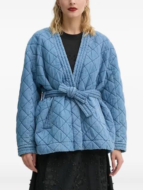 quilted belted denim jacket by MUNTHE