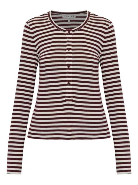 striped buttoned long-sleeved T-shirt by MUNTHE