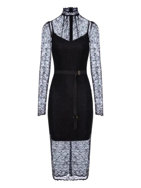 Mist lace belted midi dress by MURMUR