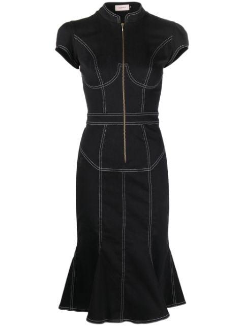 Underline denim dress by MURMUR