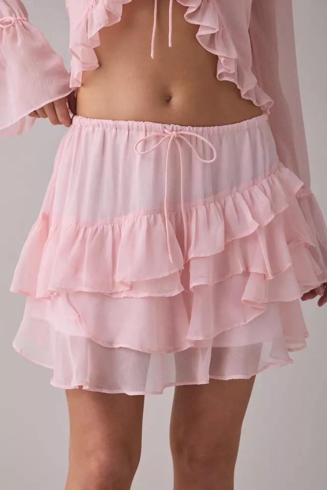 Muse Assembly Ivy Asymmetric Tiered Ruffle Mini Skirt by MUSE ASSEMBLY