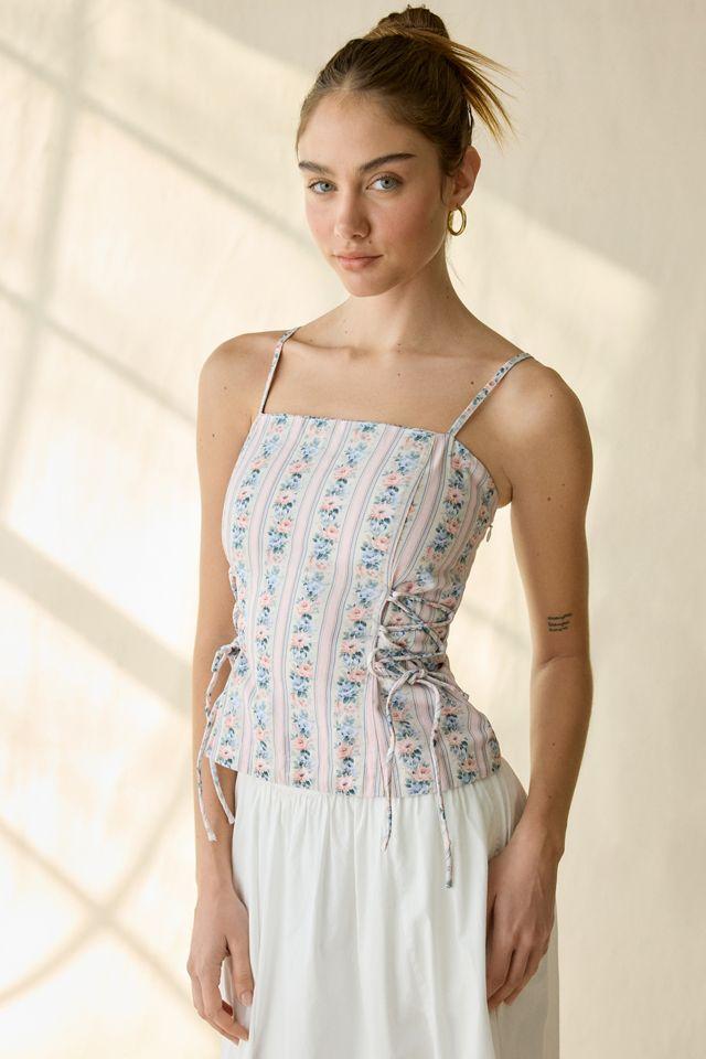Muse Assembly Mia Floral Lace-Up Corset Top by MUSE ASSEMBLY