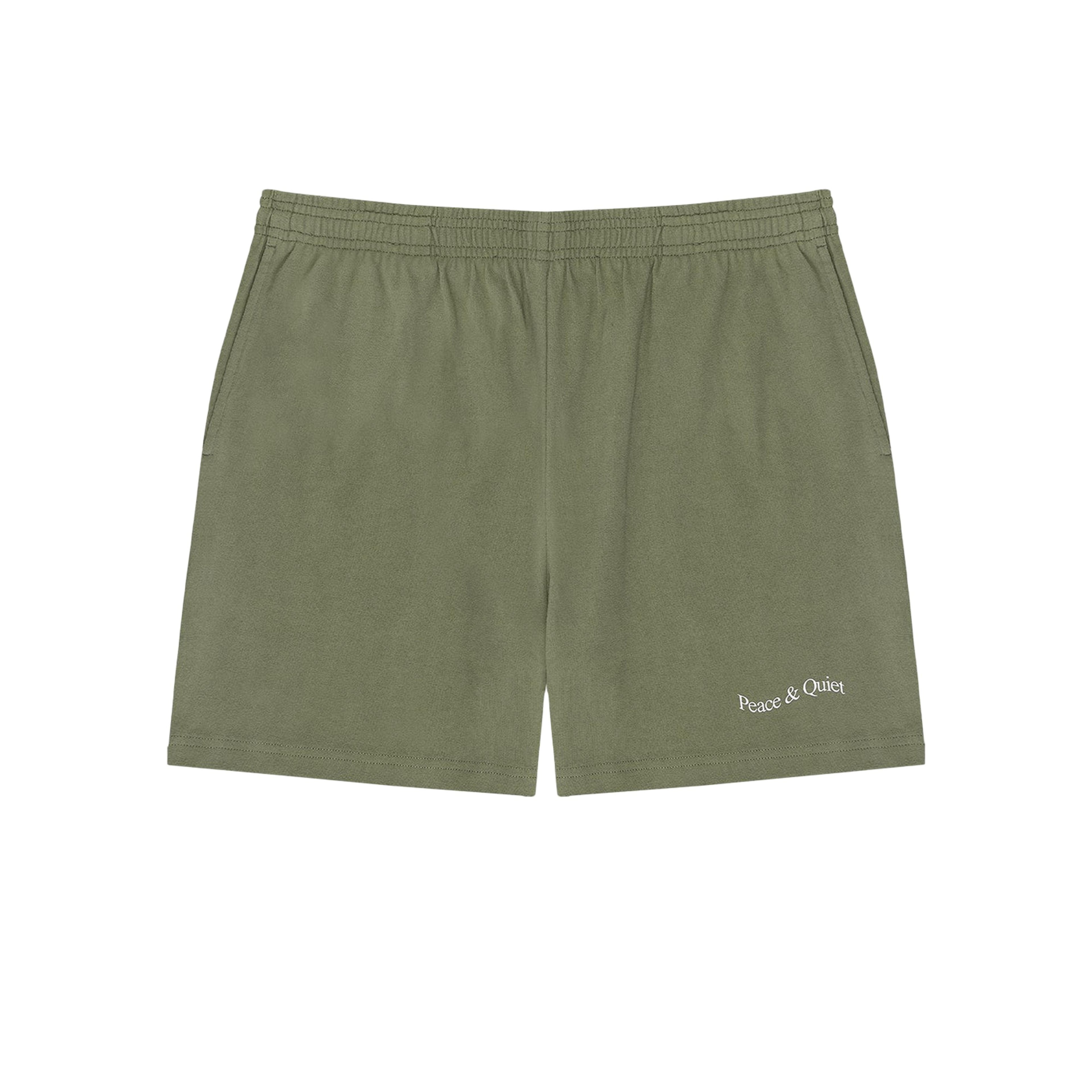MUSEUM OF PEACE AND QUIET - Wordmark Sweatshorts - (Olive) by MUSEUM OF PEACE&QUIET