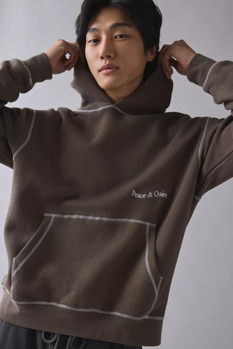 Museum Of Peace & Quiet Wordmark Reverse Stitched Hoodie Sweatshirt by MUSEUM OF PEACE&QUIET