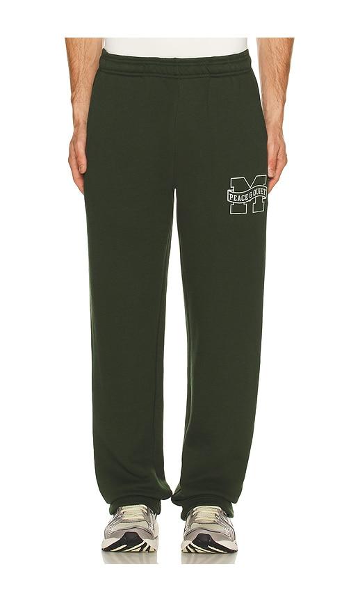 Museum of Peace and Quiet Banner Sweatpants in Green by MUSEUM OF PEACE&QUIET