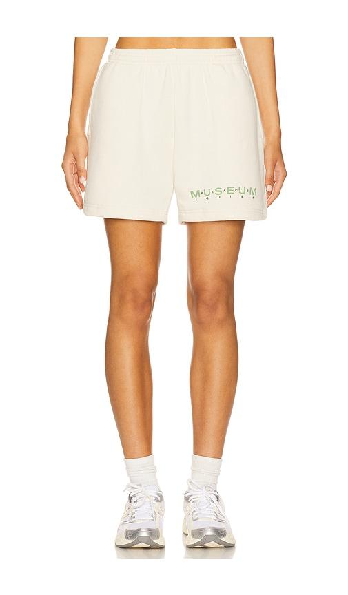 Museum of Peace and Quiet Billboard Sweatshorts in Ivory by MUSEUM OF PEACE&QUIET
