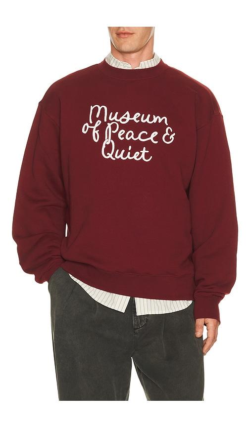 Museum of Peace and Quiet Scribble Crewneck in Burgandy by MUSEUM OF PEACE&QUIET