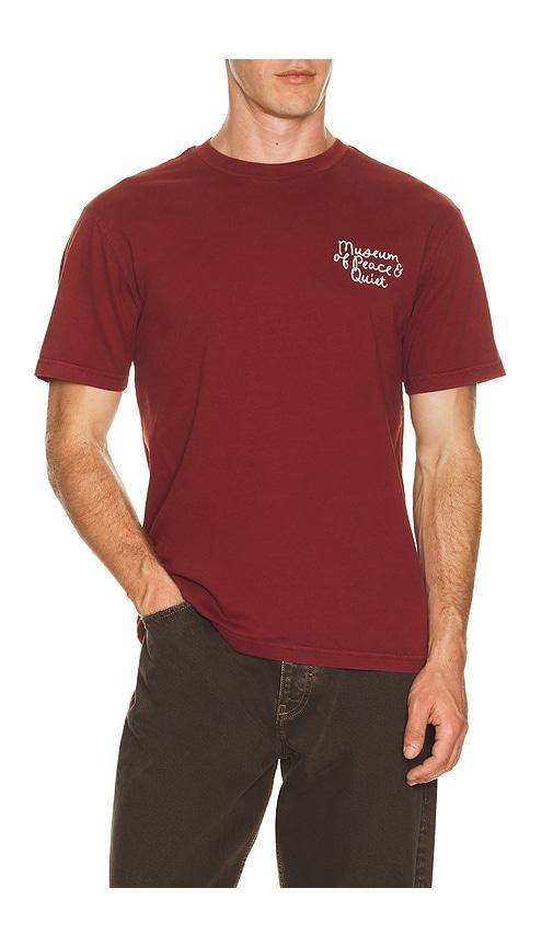Museum of Peace and Quiet Scribble T-Shirt in Burgandy by MUSEUM OF PEACE&QUIET