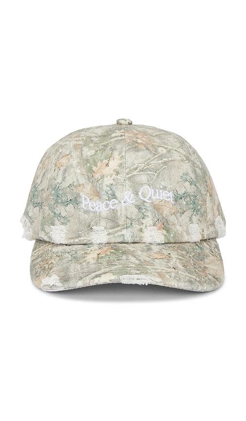 Museum of Peace and Quiet Wordmark Camo Dad Hat in Green by MUSEUM OF PEACE&QUIET