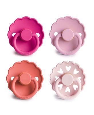FRIGG 4-Pack Rosy Romance Rubber Pacifiers by MUSHIE