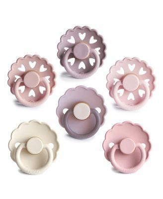 FRIGG 6-Pack Blooming Love Rubber Pacifiers- Baby by MUSHIE