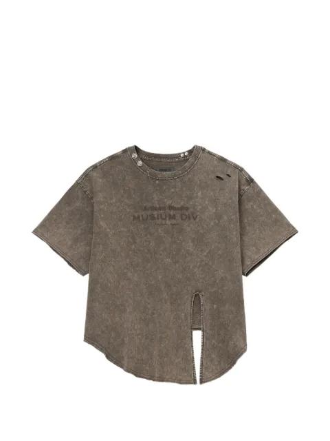 distressed split-back T-shirt by MUSIUM DIV.