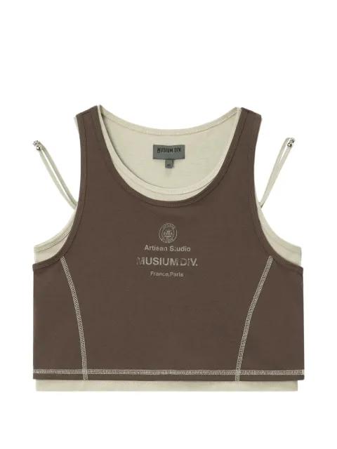 layered contrast-stitch top by MUSIUM DIV.