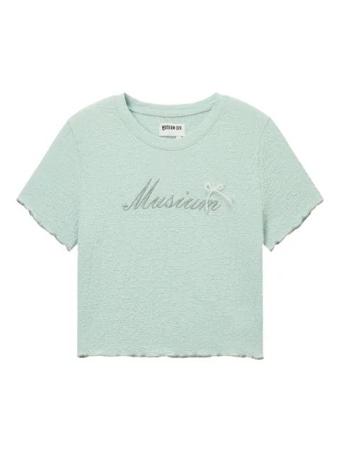 logo-embroidered crop top by MUSIUM DIV.
