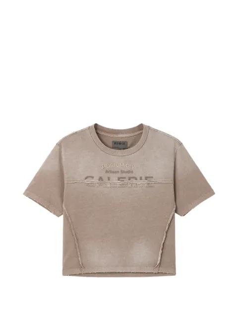 logo-print cut-out T-shirt by MUSIUM DIV.