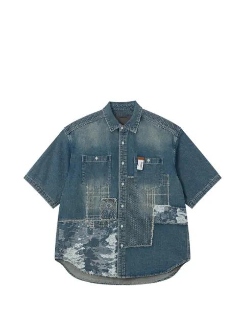 patchwork denim shirt by MUSIUM DIV.