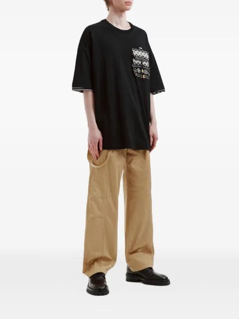 patterned pocket cotton T-shirt by MUSIUM DIV.