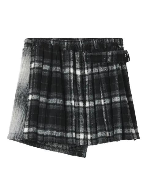 plaid buckle-detail mini skirt by MUSIUM DIV.