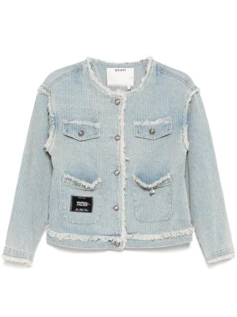 round-neck denim jacket by MUSIUM DIV.