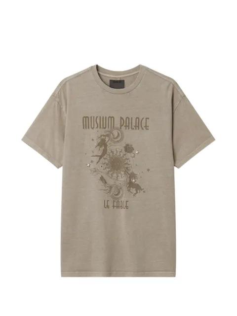 twisted-detail graphic-print T-shirt by MUSIUM DIV.