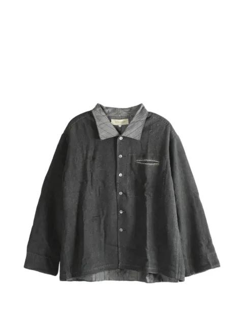 chest-pocket check-collar shirt by MUTEDANCE