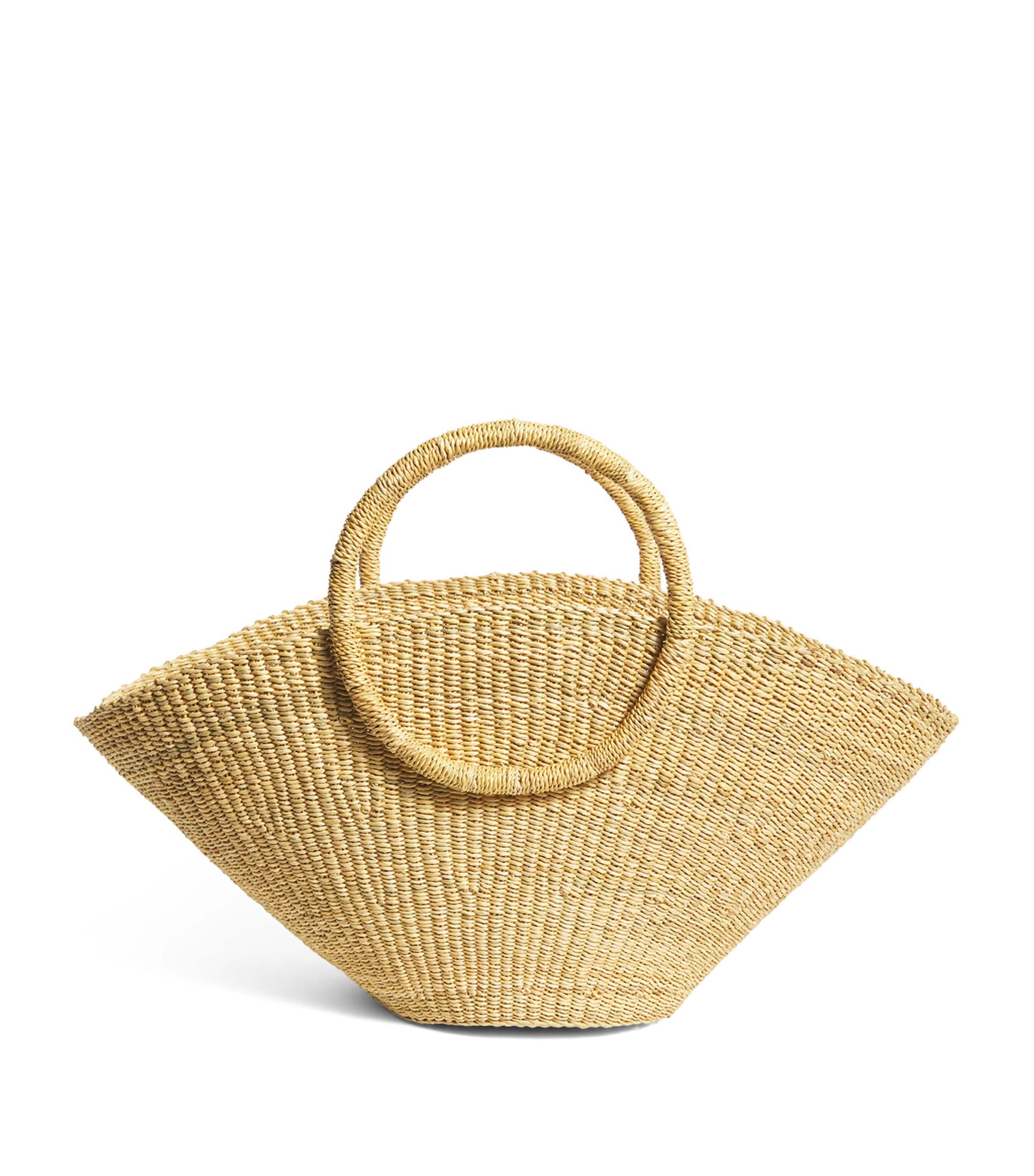 Muun Medium Straw Luna Tote Bag by MUUN