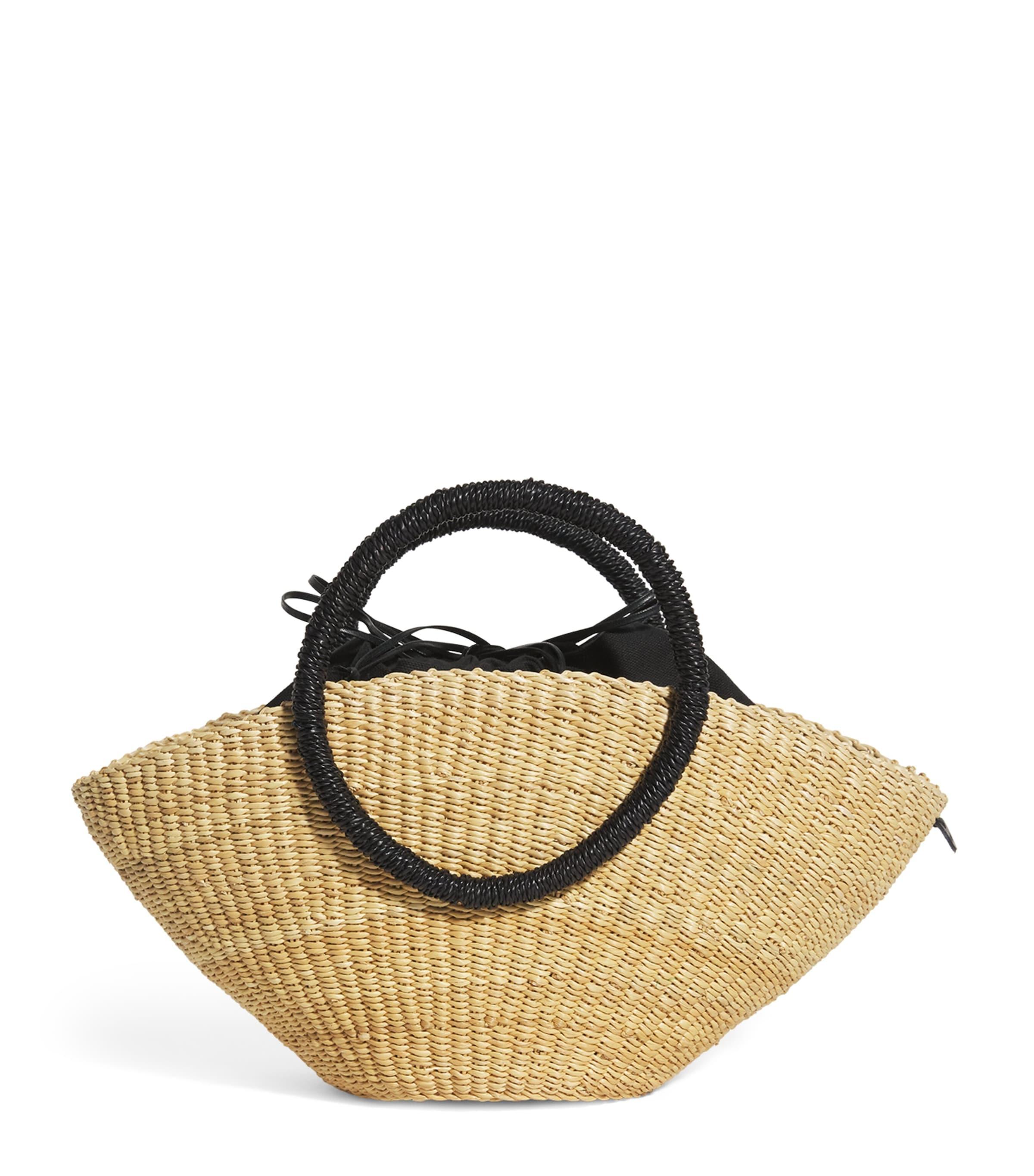 Muun Mini Straw Lune Tote Bag by MUUN