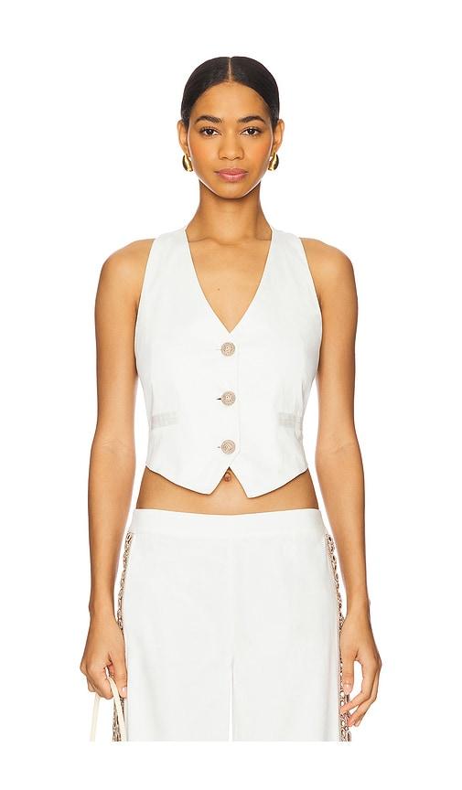 My Beachy Side Coconut V Neck Vest in White by MY BEACHY SIDE