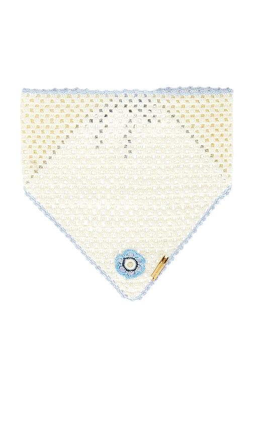 My Beachy Side Fleur Hand Crocheted Bandana Scarf in Blue by MY BEACHY SIDE