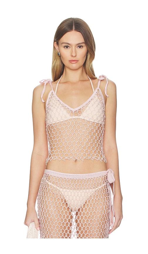 My Beachy Side Lulu Hand-crocheted Top in Rose by MY BEACHY SIDE