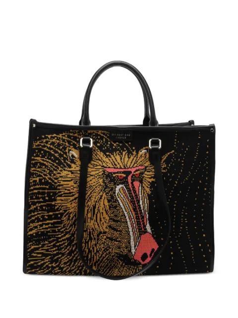 Atena Ethology baboon-intarsia tote bag by MY BEST BAG
