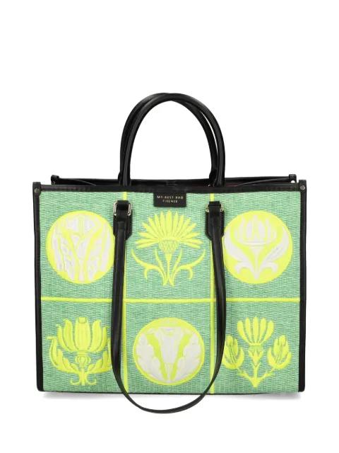 embroidered-pattern tote bag by MY BEST BAG