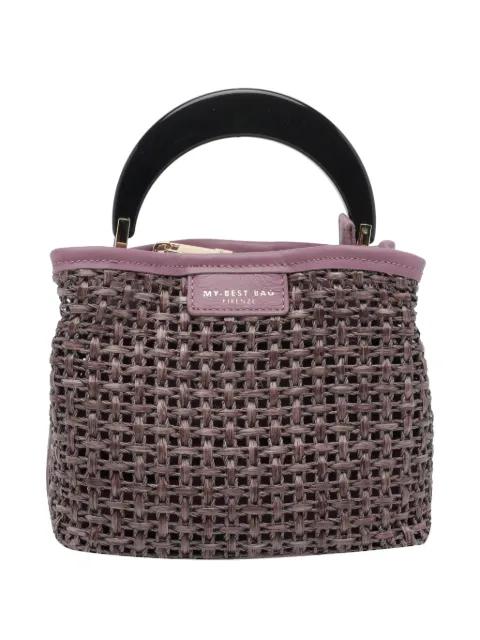 woven leather-trim clutch bag by MY BEST BAG