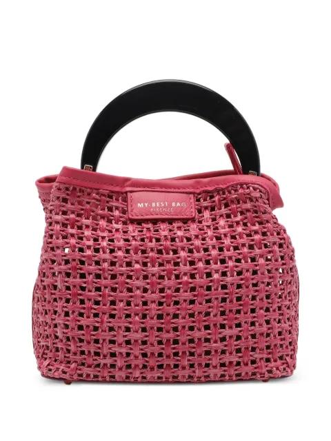 woven leather-trim tote bag by MY BEST BAG