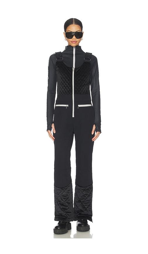 My Sunday Ski Quilted Velvet Ski Overall in Black by MY SUNDAY SKI